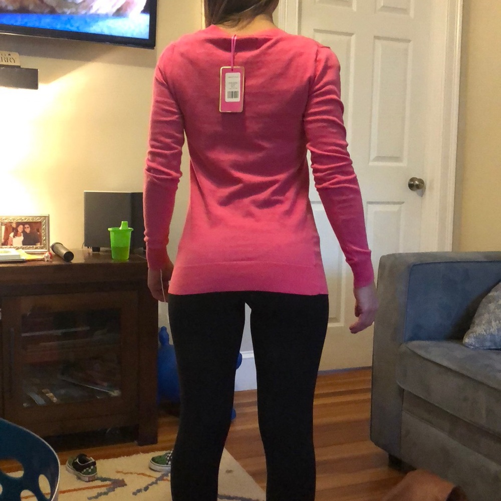 Pink whale print sweater